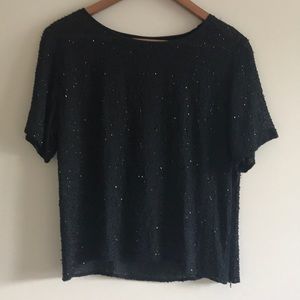 Beaded silk top